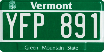 VT license plate YFP891