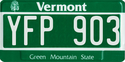VT license plate YFP903
