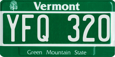 VT license plate YFQ320