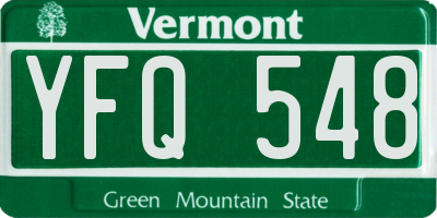 VT license plate YFQ548