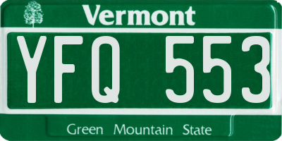 VT license plate YFQ553