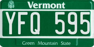 VT license plate YFQ595