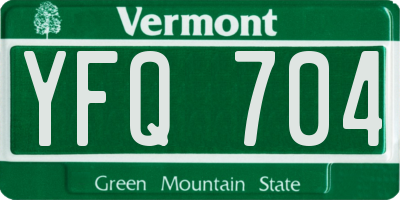 VT license plate YFQ704