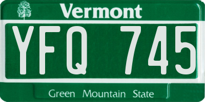 VT license plate YFQ745