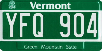 VT license plate YFQ904