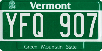 VT license plate YFQ907