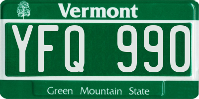 VT license plate YFQ990