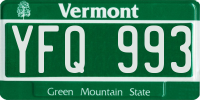 VT license plate YFQ993