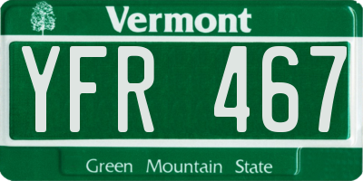 VT license plate YFR467