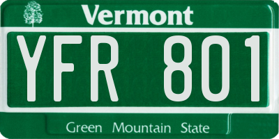 VT license plate YFR801