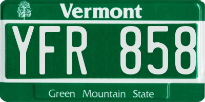 VT license plate YFR858