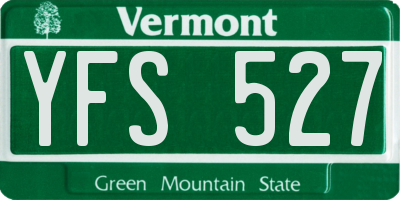 VT license plate YFS527