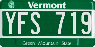 VT license plate YFS719
