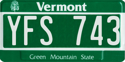 VT license plate YFS743