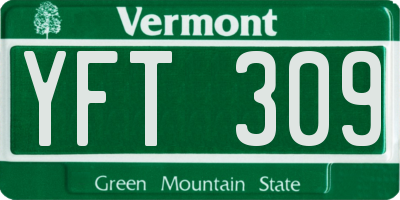 VT license plate YFT309