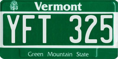 VT license plate YFT325