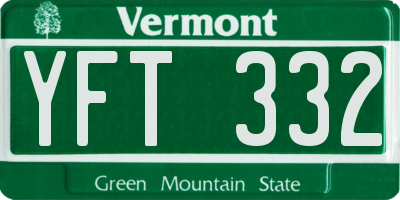 VT license plate YFT332