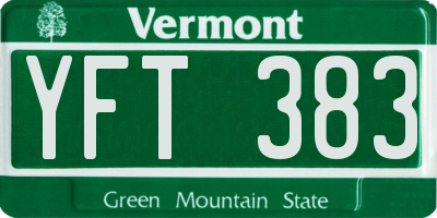 VT license plate YFT383