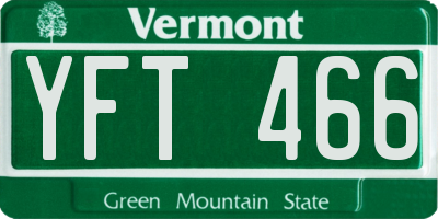 VT license plate YFT466