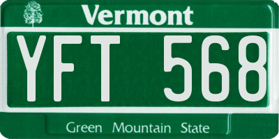 VT license plate YFT568