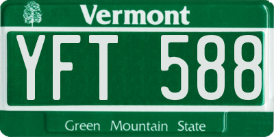 VT license plate YFT588