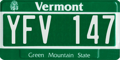 VT license plate YFV147