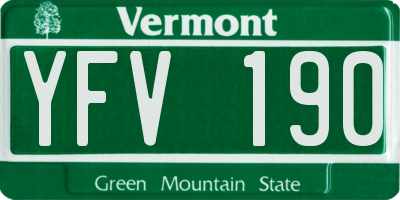 VT license plate YFV190