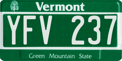 VT license plate YFV237
