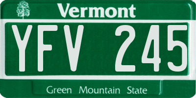 VT license plate YFV245