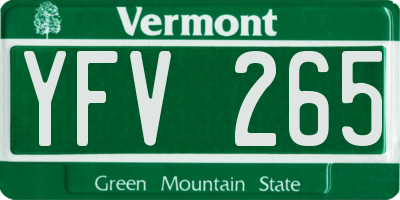 VT license plate YFV265