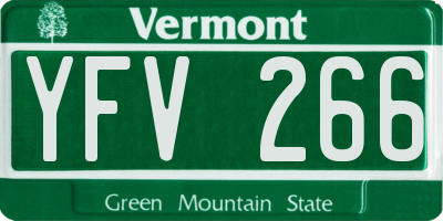 VT license plate YFV266