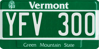 VT license plate YFV300