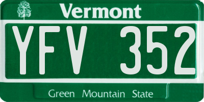 VT license plate YFV352