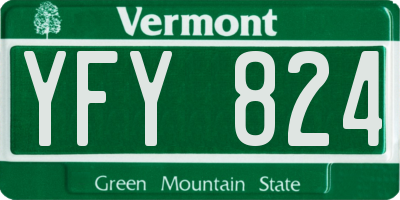VT license plate YFY824