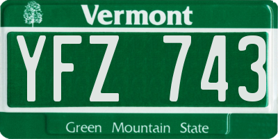 VT license plate YFZ743