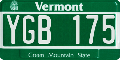 VT license plate YGB175