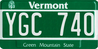 VT license plate YGC740