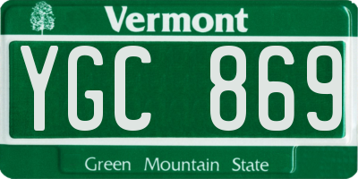 VT license plate YGC869