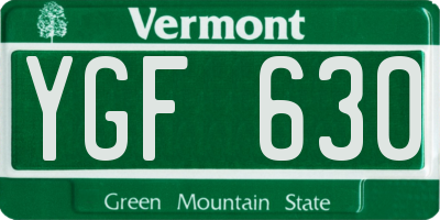 VT license plate YGF630