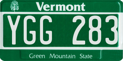 VT license plate YGG283