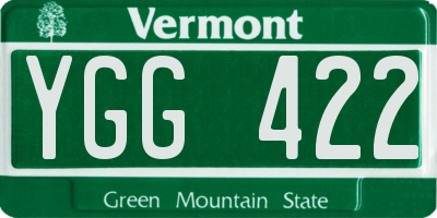 VT license plate YGG422