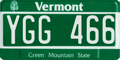 VT license plate YGG466