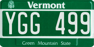 VT license plate YGG499