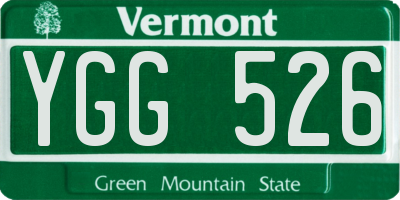 VT license plate YGG526