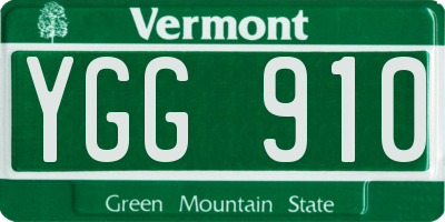 VT license plate YGG910