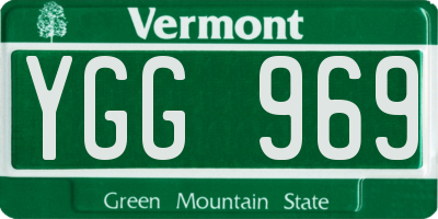 VT license plate YGG969