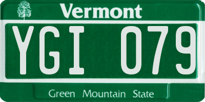 VT license plate YGI079