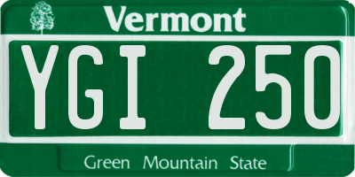 VT license plate YGI250