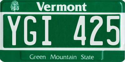 VT license plate YGI425