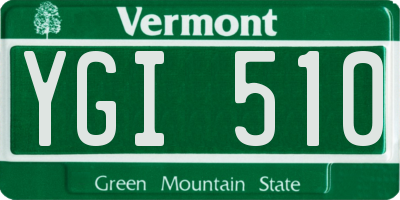 VT license plate YGI510